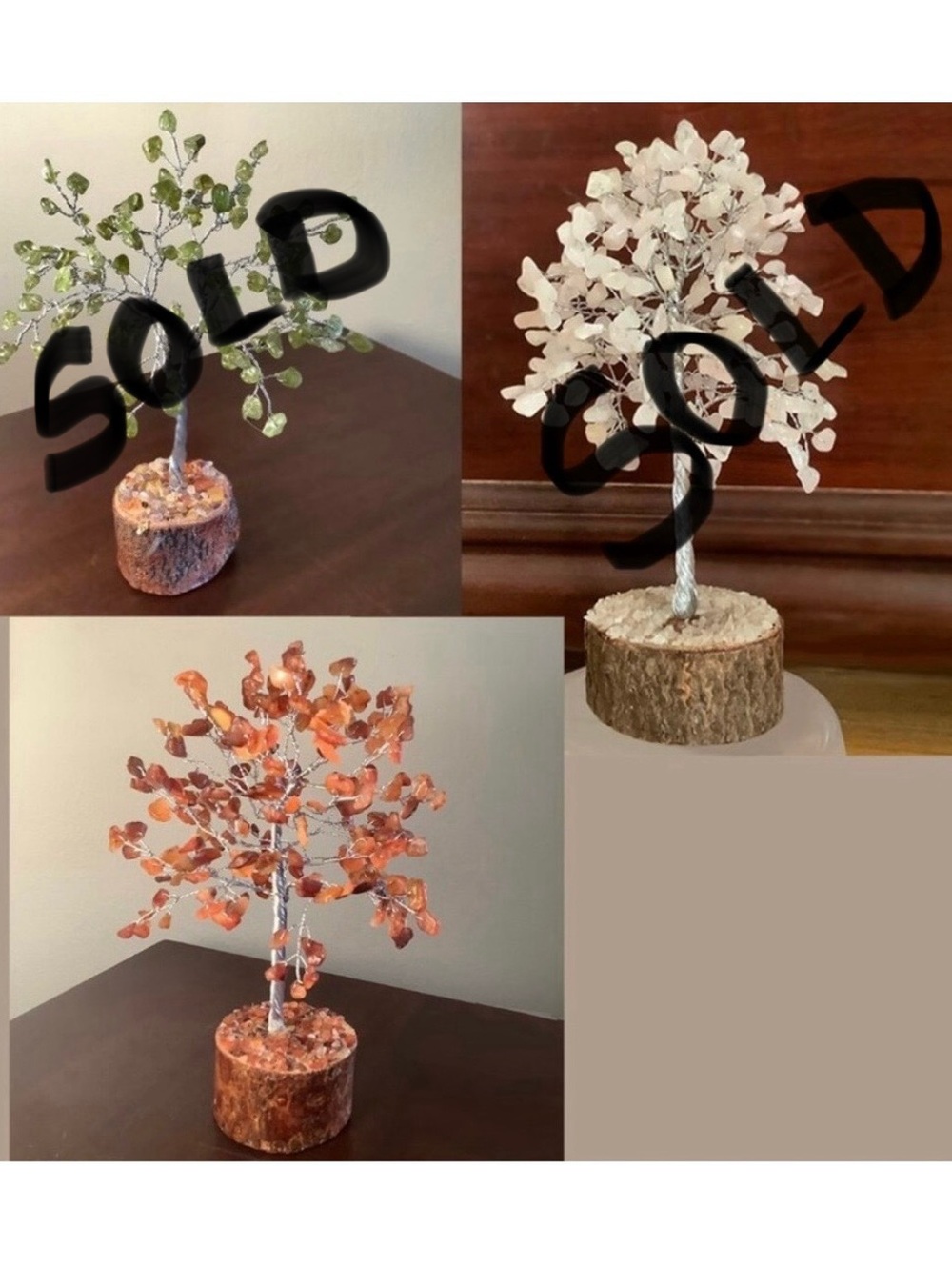 EUC Natural Carnelian and Wire Tree of Life